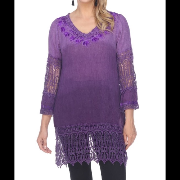 🔥 SOLD!!🔥Plus Purple BOHO top 5X Fits Small - Picture 1 of 1
